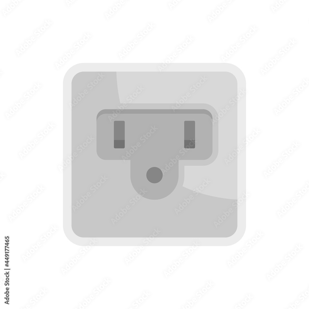 Poster type b power socket icon flat isolated vector