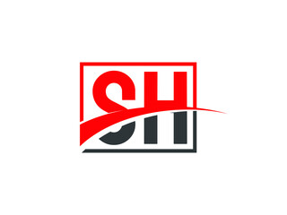 S H, SH Letter Logo Design