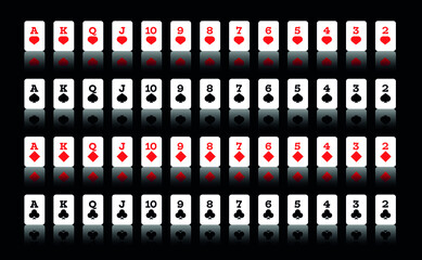 Fototapeta premium Minimalistic playing cards with reflection