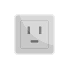 Electric power socket icon flat isolated vector