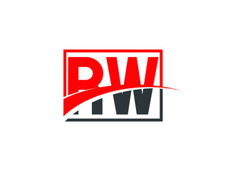 R W, RW Letter Logo Design