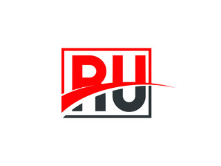 R U, RU Letter Logo Design