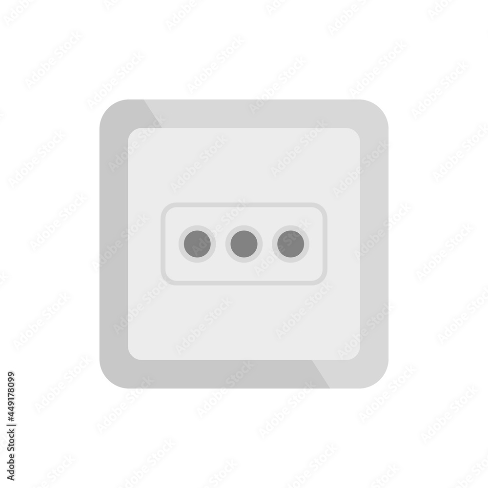 Poster type l power socket icon flat isolated vector