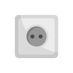 Classic power socket icon flat isolated vector