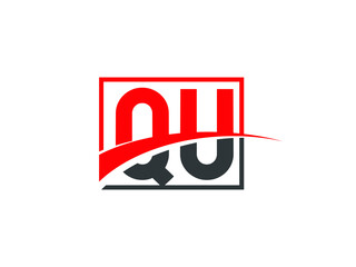 Q U, QU Letter Logo Design