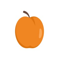 Organic peach icon flat isolated vector