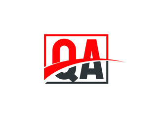 Obraz premium Q A, QA Letter Logo Design