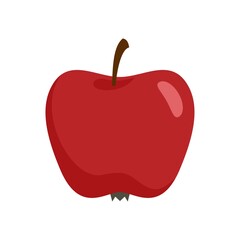 Red organic apple icon flat isolated vector