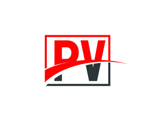 P V, PV Letter Logo Design