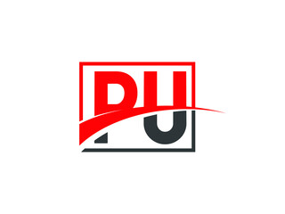 P U, PU Letter Logo Design
