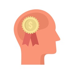 Finance emblem neuromarketing icon flat isolated vector