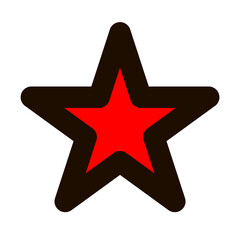 Red star. Vector icon isolated on a white background