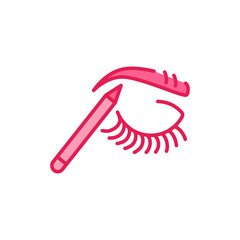 Make up eyebrow color line icon. Beauty industry.