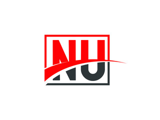N U, NU Letter Logo Design