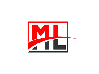 M L, ML Letter Logo Design