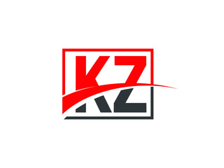 K Z, KZ Letter Logo Design
