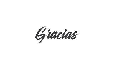 Fototapeta na wymiar Gracias vector lettering. Thank you in Spanish. Phrase handwritten calligraphy.