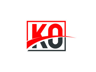 K O, KO Letter Logo Design