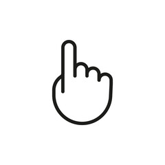 Finger mouse cursor for UI button design. Click Line symbol.