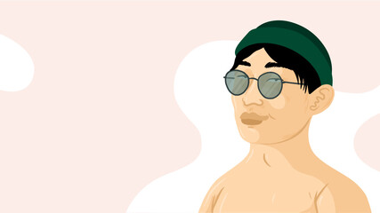 Vector beauty Illustration. For feminist beauty brands. Diversity and feminism. Male. Beauty.