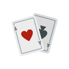 Video game playing cards icon flat isolated vector
