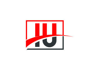 I U, IU Letter Logo Design