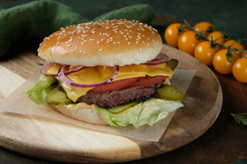 A close up of a sandwich sitting on top of a wooden table