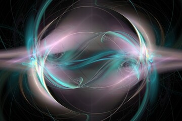 Exquisite Symmetric Digital Fractal with soothing lines and smooth flowing pastel colors