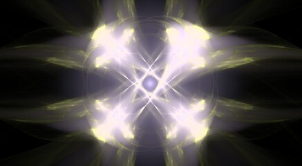 Exquisite Symmetric Digital Fractal with soothing lines and smooth flowing pastel colors