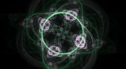 Exquisite Symmetric Digital Fractal with soothing lines and smooth flowing pastel colors