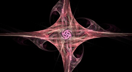 Dynamic Digital Fractal with energetic lines and smooth flowing pastel colors showing symmetry