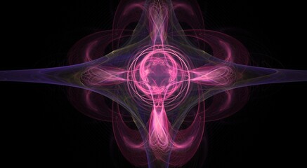 Dynamic Digital Fractal with beautiful symmetric patterns and smooth flowing pastel colors