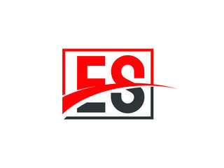 E S, ES Letter Logo Design