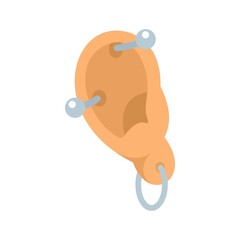 Ear full piercing icon flat isolated vector © anatolir