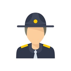 Police officer icon flat isolated vector