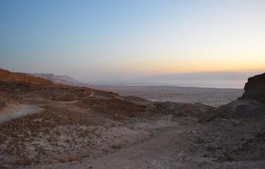 Masada National Park in Israel during sunset