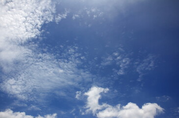 sky with white clouds on a bright day