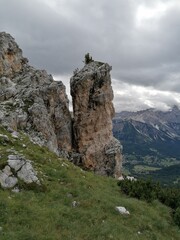 Trekking in Tre Cime in the Dolomites Mountains in Northern Italy