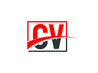 C V, CV Letter Logo Design