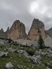 Hiking and camping in the wild and beautiful Dolomites Mountains in South Tyrol and Cortina in Italy