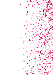 Fototapeta premium Red Element Confetti Backdrop. Rose Anniversary Texture. Purple Heart Border. Pink Decorative Wallpaper. Pretty Illustration.