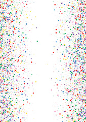 Red Round Burst Illustration. Circle Splash Background. Multicolored Carnival Dot. Blue Catching Confetti Texture.