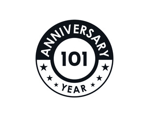 101 years anniversary badge vector design