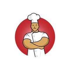 chef with big muscle icon