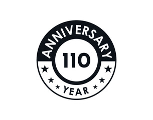 110 years anniversary badge vector design