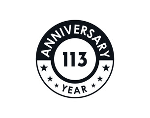 113 years anniversary badge vector design