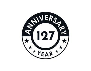 127 years anniversary badge vector design