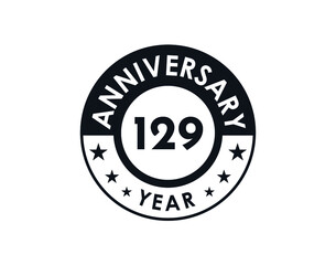 129 years anniversary badge vector design