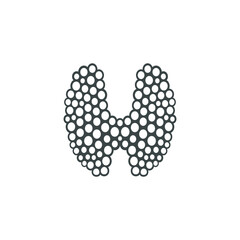 Thyroid human graphic sign. Thyroid gland symbol isolated on white background. Vector illustration