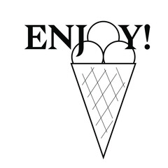 Fototapeta na wymiar Ice cream cone and the word 